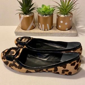 Nine West Animal Print Calf Hair Flats Size 9 EUC